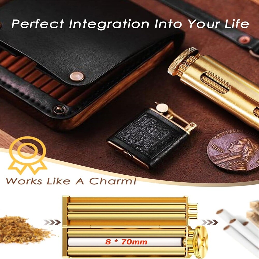 Cigarette Rolling Machine Brass Manual Practical Roller For Tobacco Enthusiasts