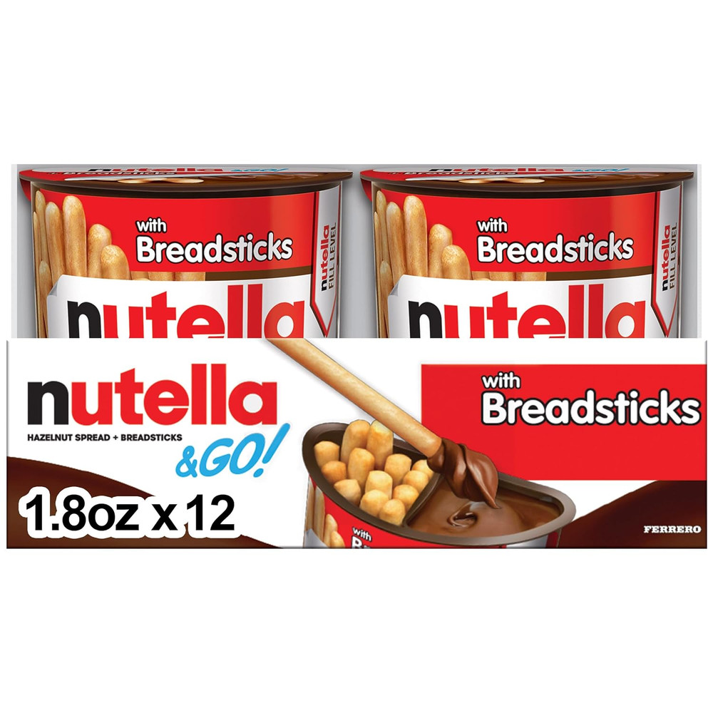 & GO! Bulk 12 Pack, Hazelnut and Cocoa Spread with Breadsticks, Stocking Stuffer