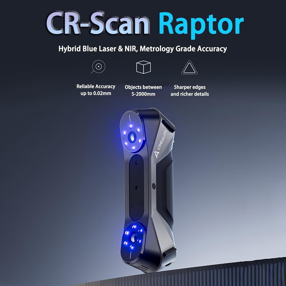 3D Scanner CR-Scan Raptor for 3D Printing 60fps Multiple-line Blue & NIR US
