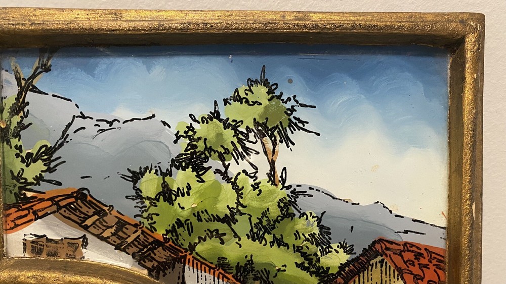 Vintage Peruvian Hand Painted Mirror