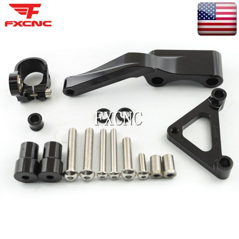 Blue Steering Damper Stabilizer & Mounting Bracket Kit For Ducati Monster 696