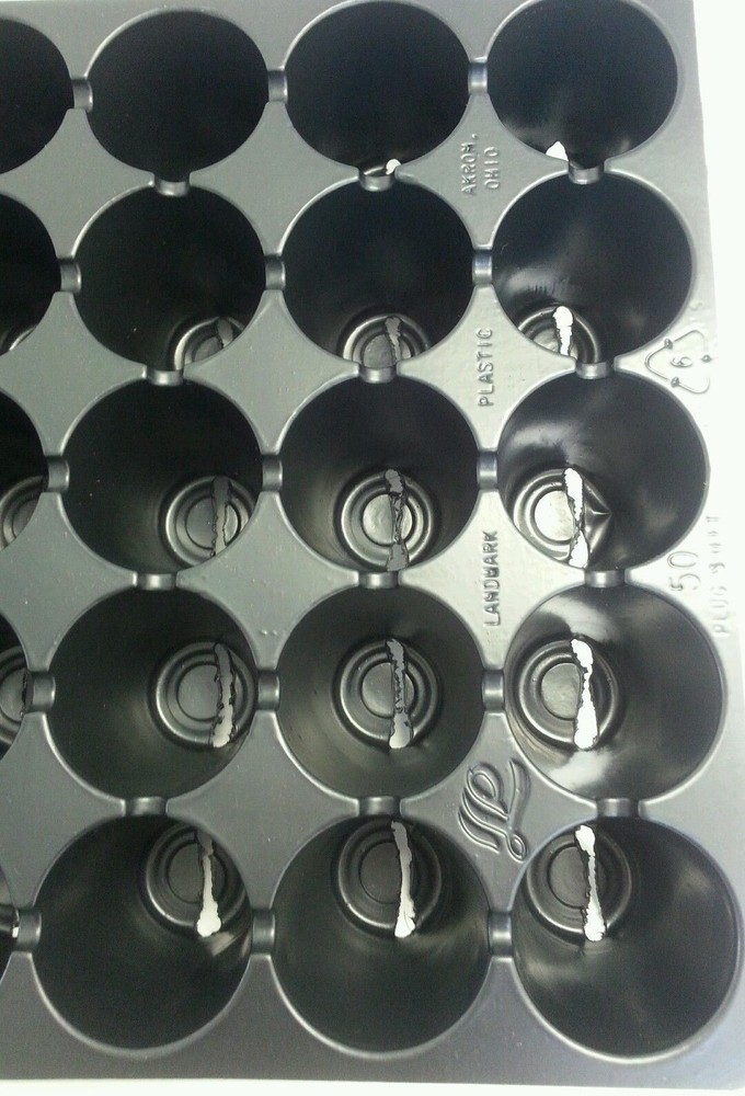 25 Black Plastic PLUG SHEETS - 50 cells per flat- INSERTS SEED STARTING