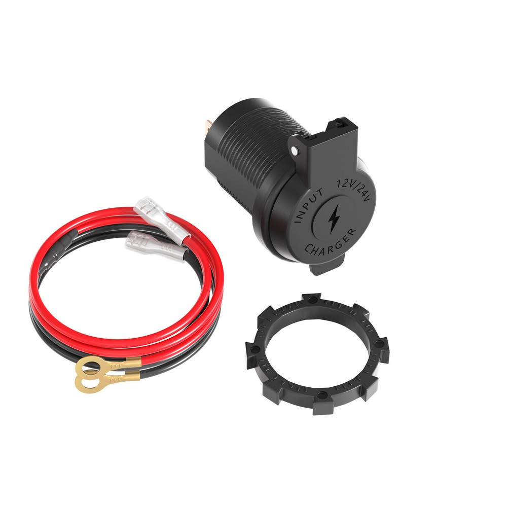 Motorcycle Charger Cigarette Lighter Socket 2 USB Type-C Charging Power Outlet