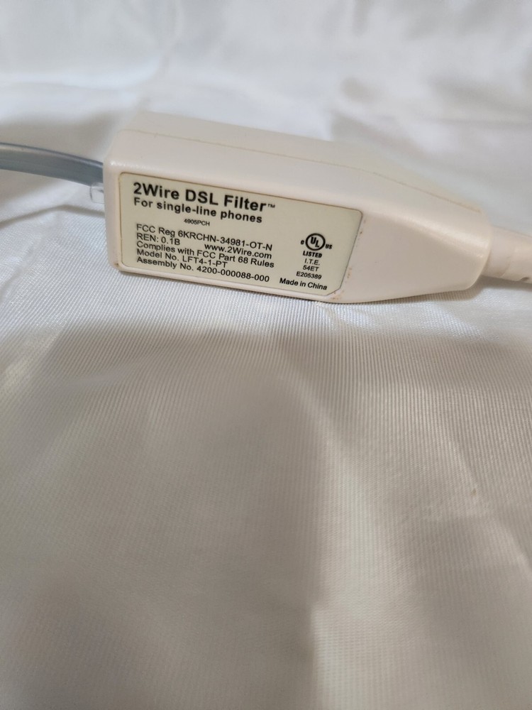2WIRE DSL Filter Model LFT4-1-PT For Single Line Phones- UNTESTED
