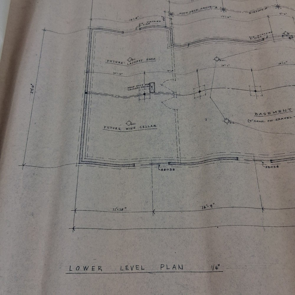 Mid Century Original 1969 Architectural Blueprints Drawings