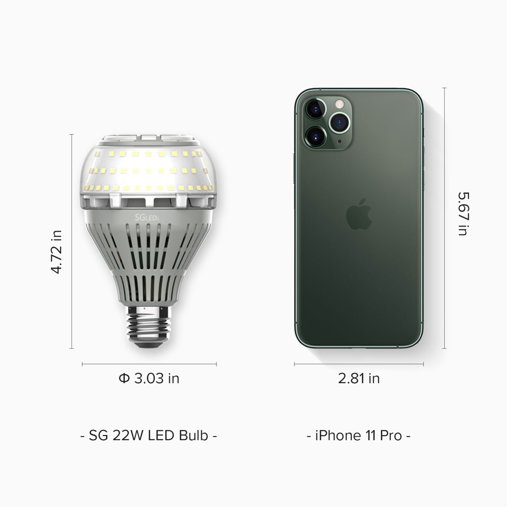 2 Pack LED Light Bulbs 22W=200W 3000lm 3000K Warm E26 Home Energy Saving Lamp