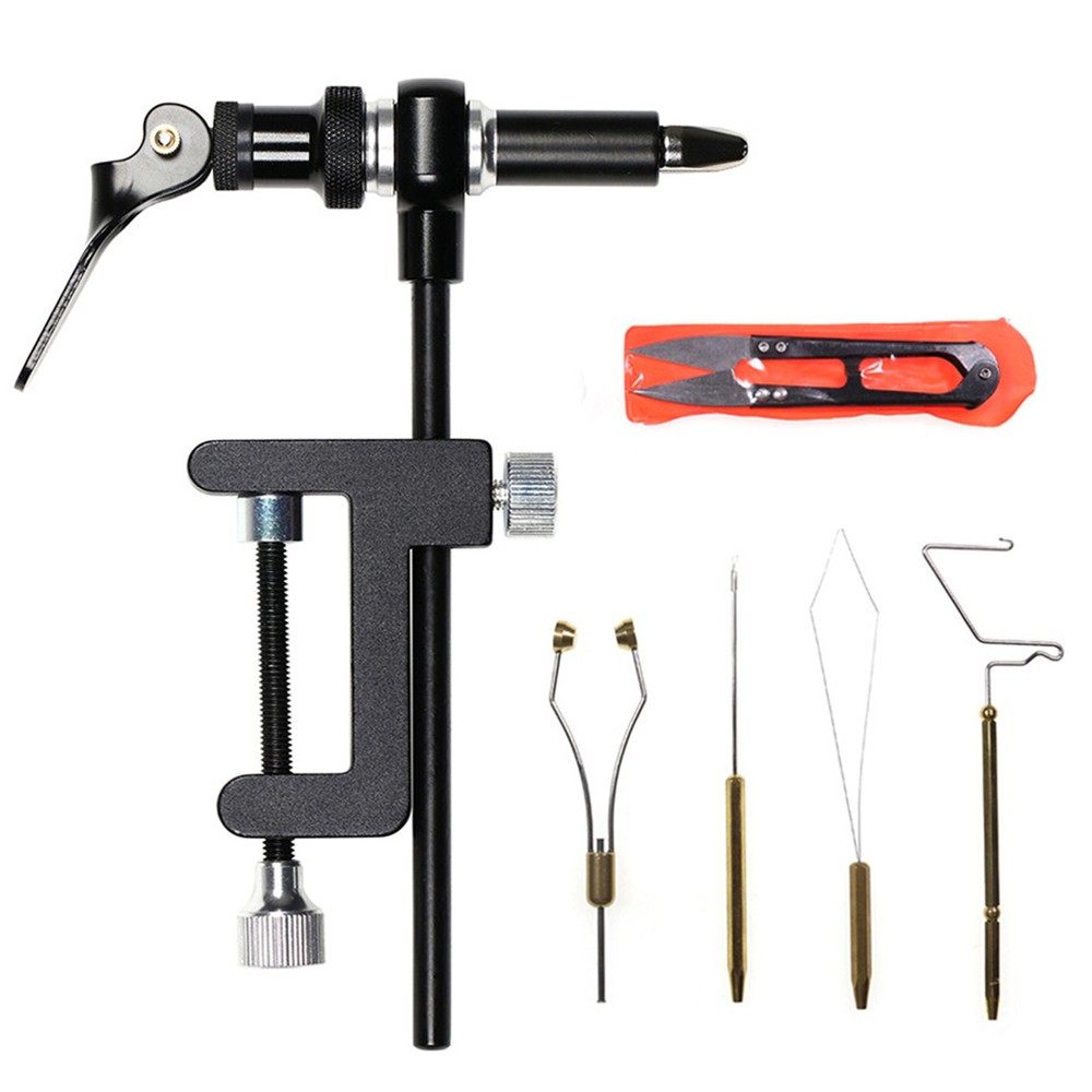 Fly Tying Tools Combo Kit Fly Tying Vise Bobbin Holder Threader Needle YWPM