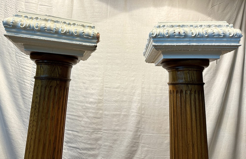 Fluted Oak Corinthian Column Pair GA20448