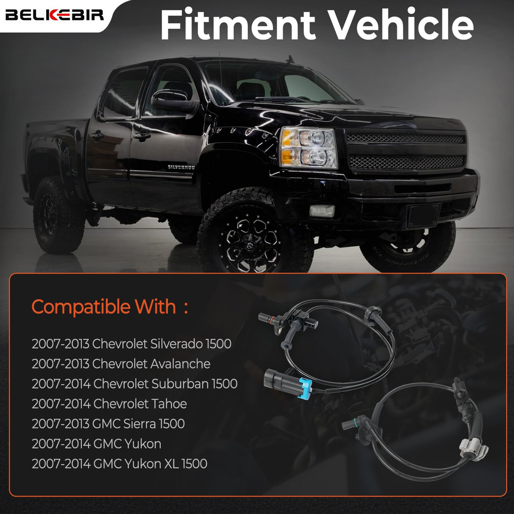 4PCS ABS Wheel Speed Sensor Front & Rear, Left & Right Compatible with 2007-2014