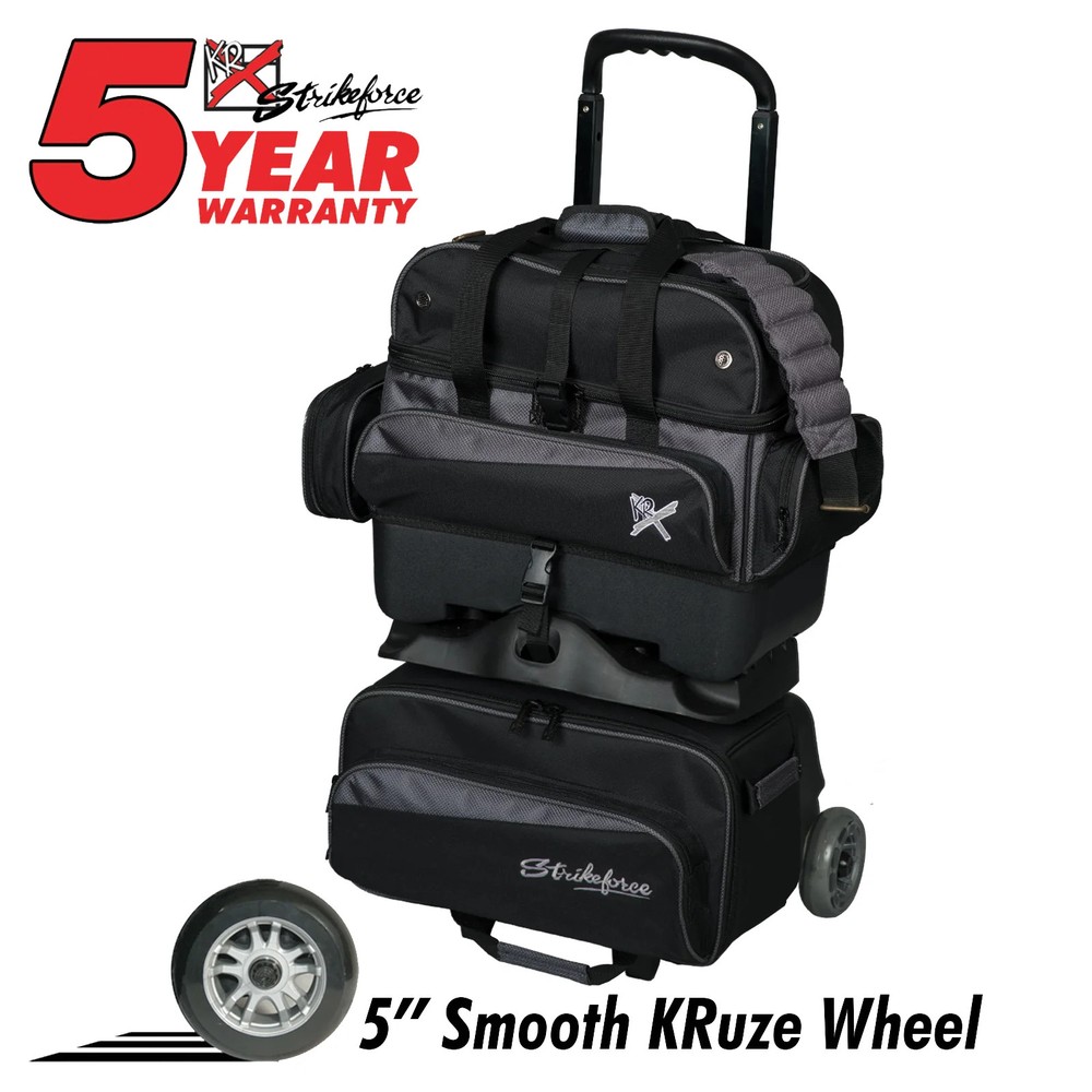 KR Strikeforce Konvoy Black/Carbon 4-Ball Bowling Roller Bag