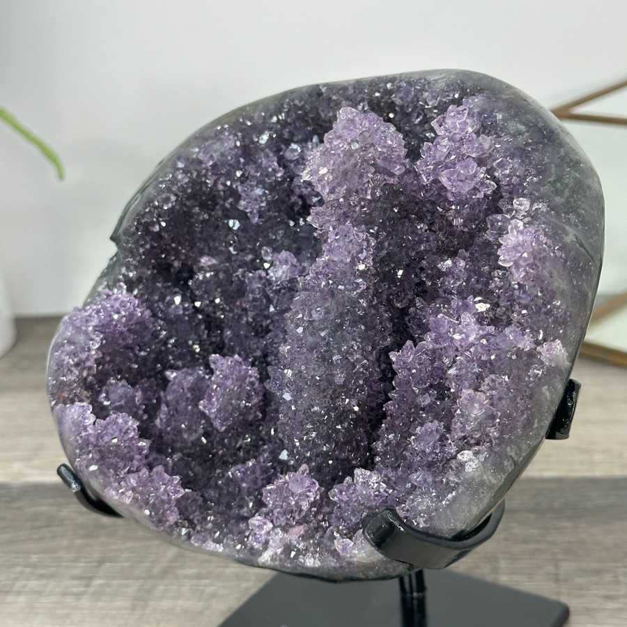 Deep Purple Amethyst Geode on Elegant Stand. MWS2765