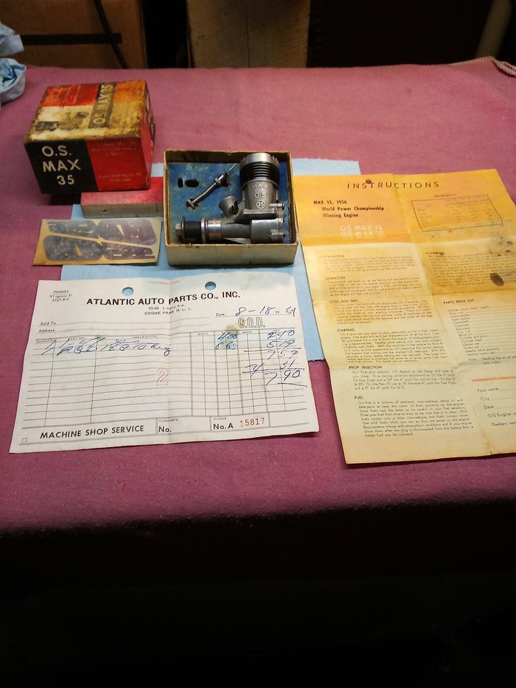 O.S. Max 35 Airplane Engine With Box & Instructions