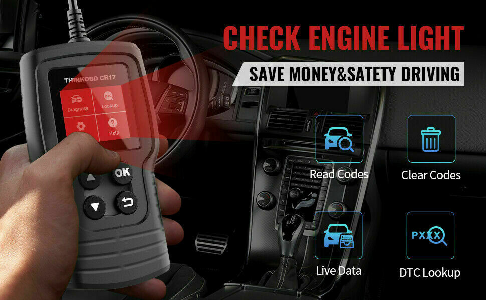 THINKCAR CR17 OBD2 Scanner OBD Code Reader Diagnostic Tool Check Engine Fault US