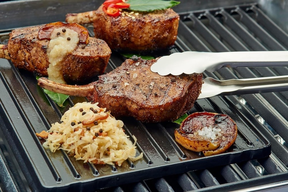 13" x 9.25" Multi-Functional Cast Iron Griddle, Matte Porcelain Coated & Durable