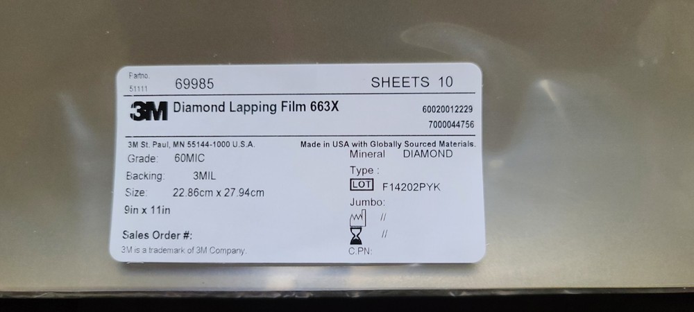 3m DIAMOND LAPPING 663X FILM