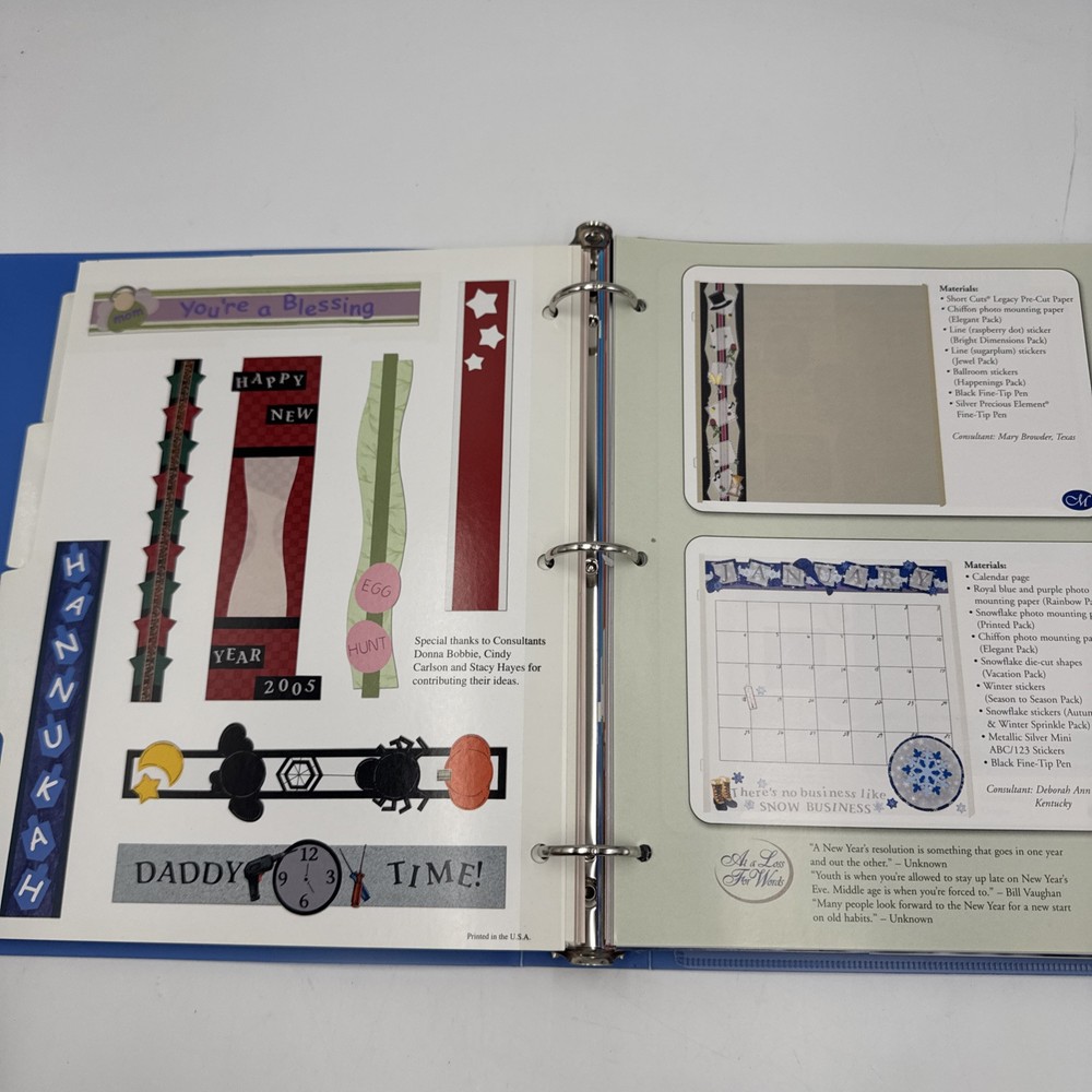 Creative Memories Scrapbooking Full Idea Page Patterns Organizer Binder 2005