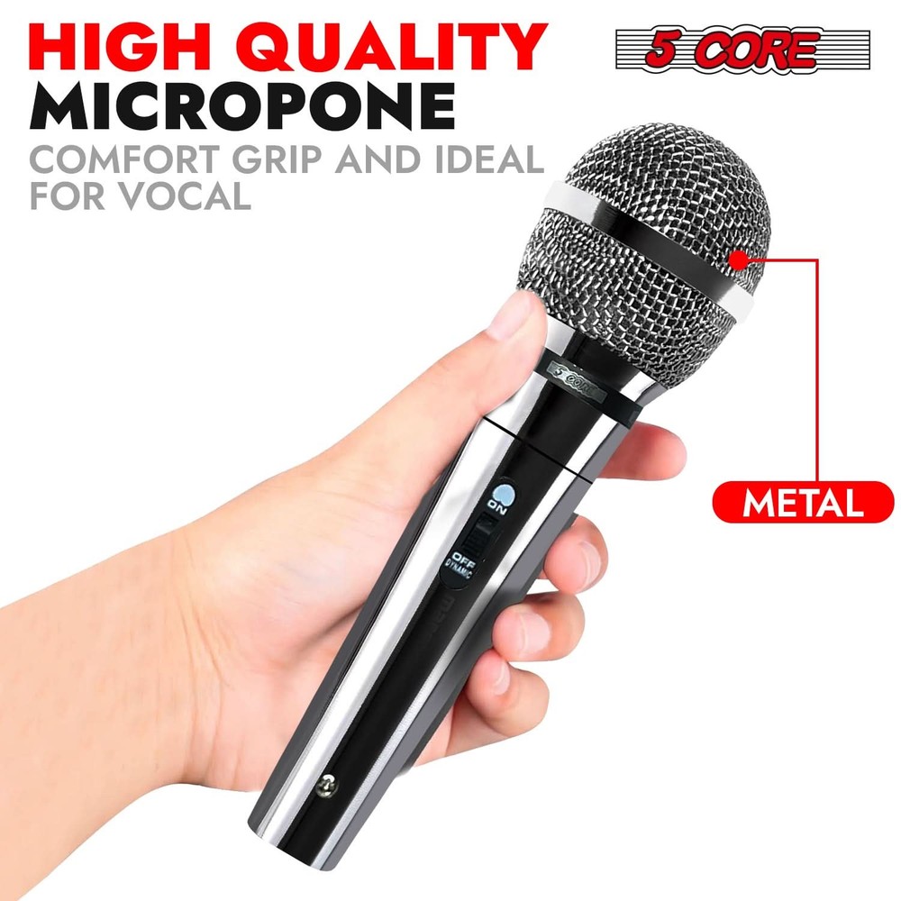 5Core XLR Microphone Dynamic Mic Karaoke Singing Studio Mics Handheld Microfono