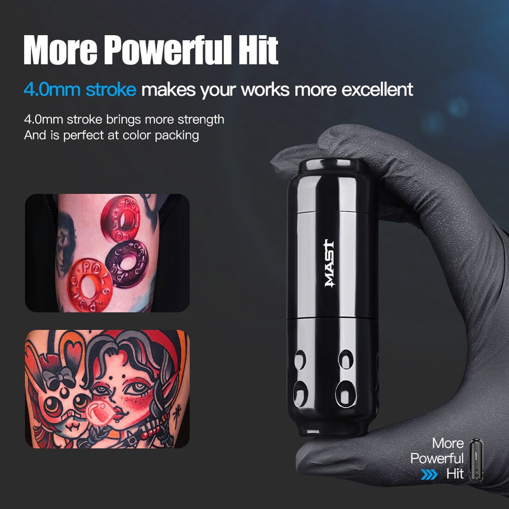 Mast Sensor Wireless Tattoo Machine Rotary Pmu Permanent Makeup Pen Needles Kit