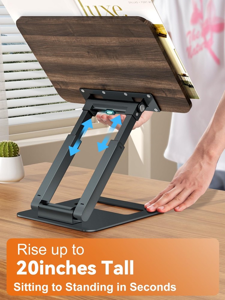 Book Stand, Telescopic Book Holder Stand, Adjustable Height Pull Out Design E...