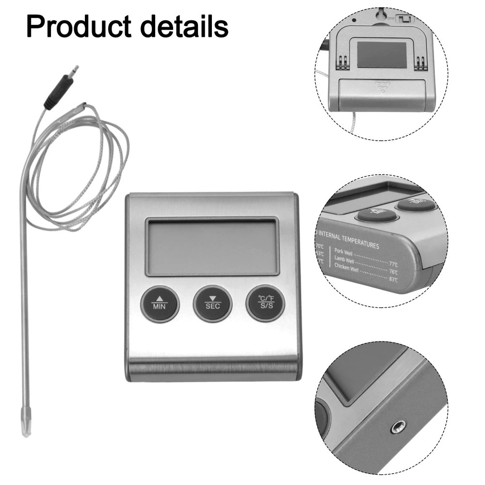 Convenient Kitchen Digital Cooking Thermometer with Probe Timer Function