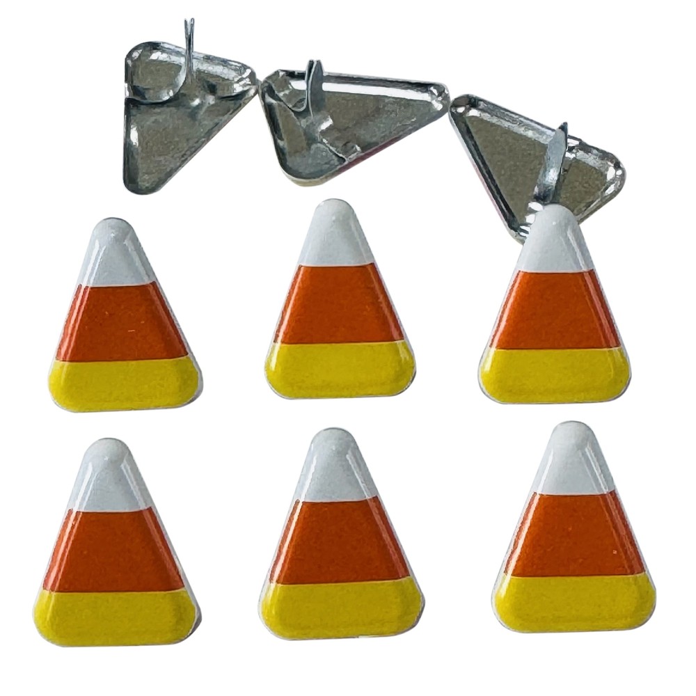 Eyelet Outlet Shape Brads 12/Pkg-Candy Corn (Pack of 6)