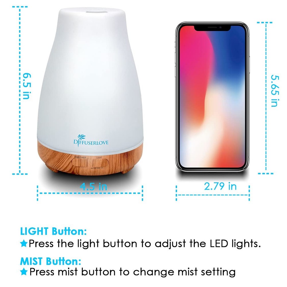 300ML Diffuser Essential Oil Remote Control 300ML, Yellow