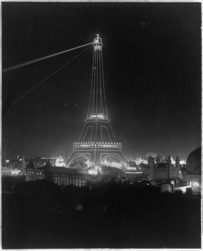 EIFFEL TOWER POSTER Illuminated Paris 1900 Exposition