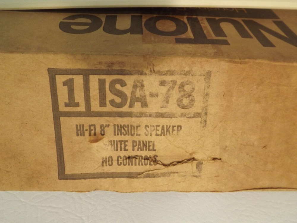 NuTone 8" Hi Fi Inside Speaker Without Controls IS-78 White