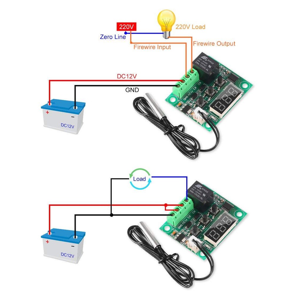 4PC W1209 DC12V Digital Thermostat Temperature Control Switch Sensor With Case