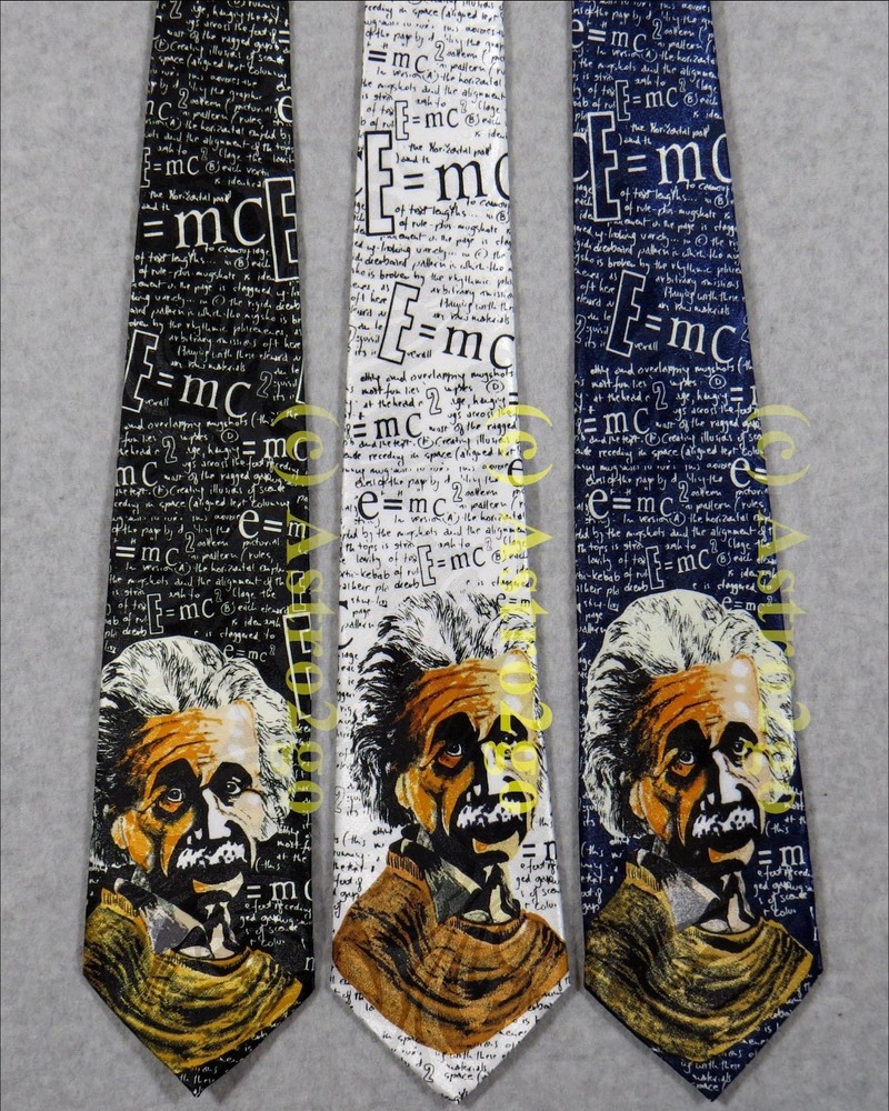 ALBERT EINSTEIN E=MC2 SCIENCE PHYSICS TEACHER CLASSROOM Steven Harris Necktie
