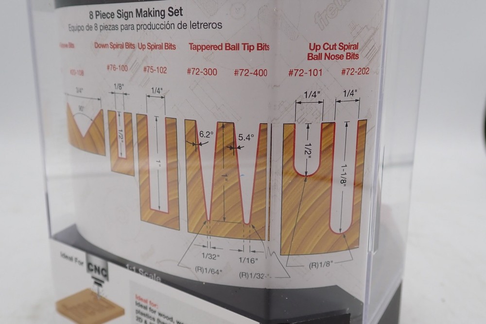 Freud 87-108 Eight Piece Sign Making Bit Set