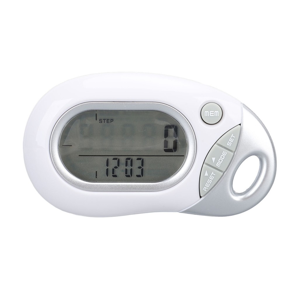 Walking Pedometer Electronic 3D Sensor High Accuracy White Step Counter