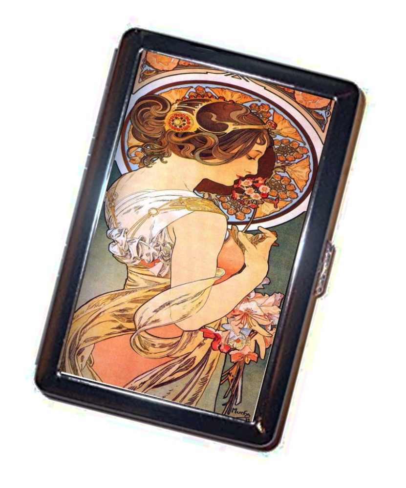 A. Mucha Primrose Cigarette case Handmade Art Deco