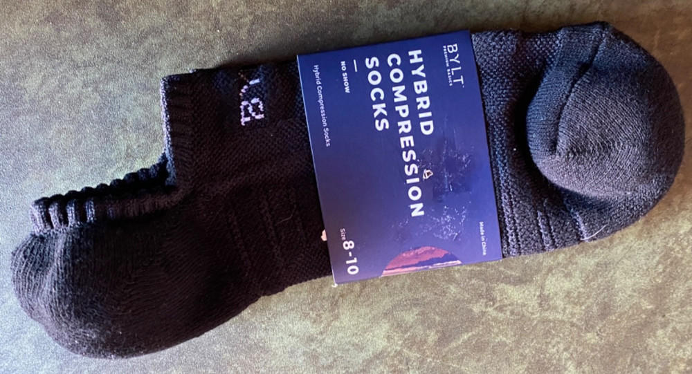 Bylt Compression Socks 1 Pair 8-10 Black Low Ankle