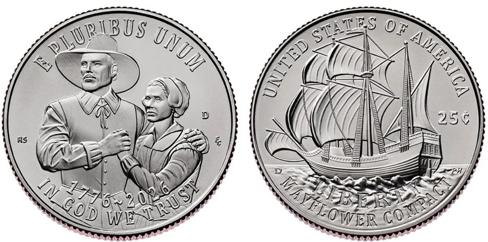 2026 D Mayflower Compact Quarters (1) $10 Roll SEMI-Quincentennial