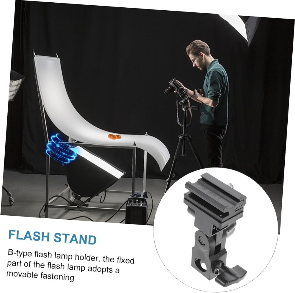 Adjustable Light Stand Adapter w/ Umbrella Holder Versatile Flash Light Bracket