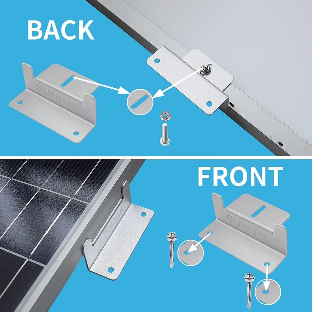 16 Units per Set Solar Panel Mounting Z Brackets, Silver, White