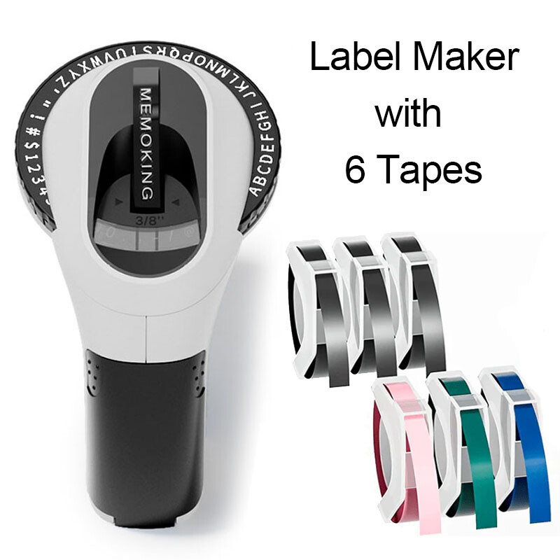 Phomemo E975 Embossing Label Maker Handheld label maker with 6 Label Tapes US