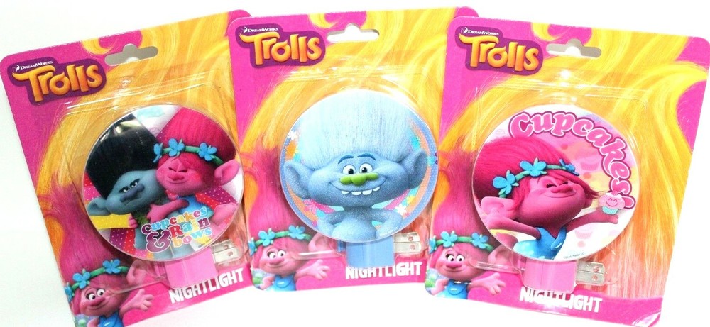 NEW DREAM WORKS TROLLS NIGHT LIGHT "GUY DIAMOND" - BLUE