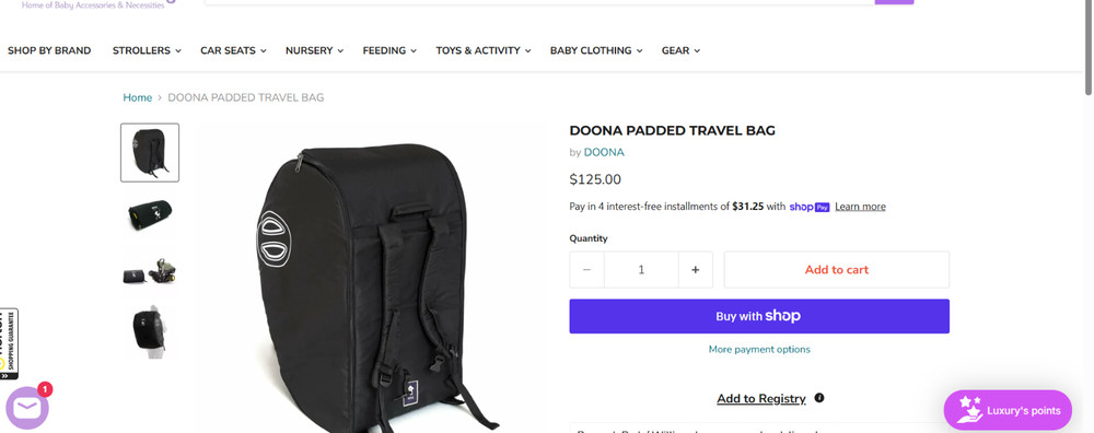 DOONA PADDED TRAVEL BAG