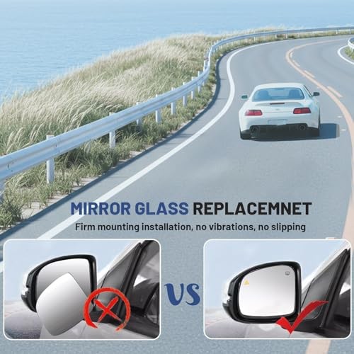 Driver Left Side Mirror Glass - Compatible with Chevy, GMC, Driver Side