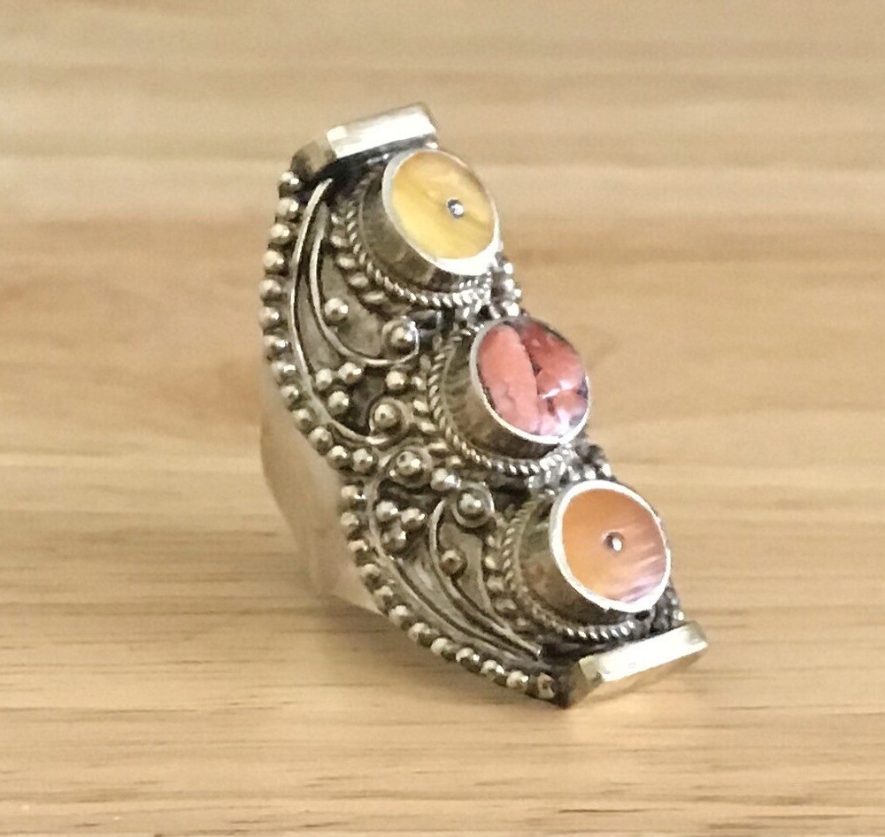Vintage Coral Lapis Ring