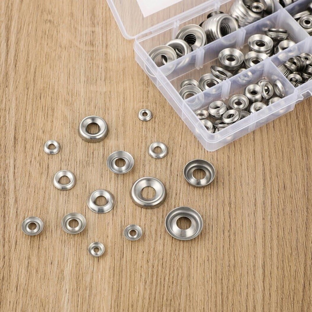 295pc/set 304 Stainless Steel Countersunk Solid Cup Washer Finishing Washers