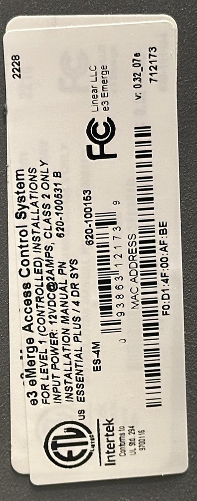 (SALE) Linear eMerge 4-Door Essential Plus Access Control System