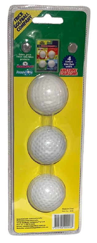 3 PACK GOLF BALL GAGS Exploding Jet Streamer Prank Joke Golfer Trick GIFT Set