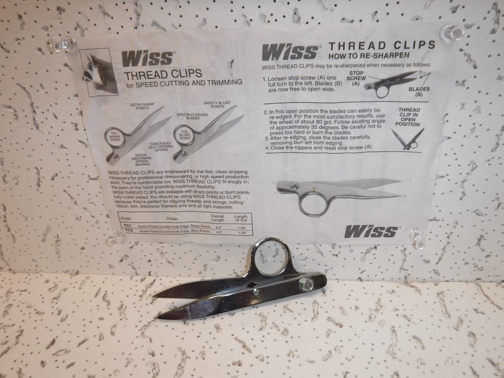 WISS TC1 WTC1 SOLID STEEL SHARP POINT THREAD CLIPPER CUTTER E-864R4