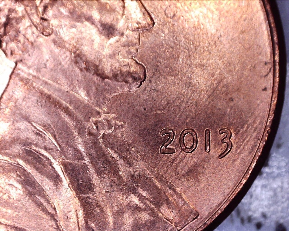 2013 P shield cent WDDO 007 extra thickness on liberty