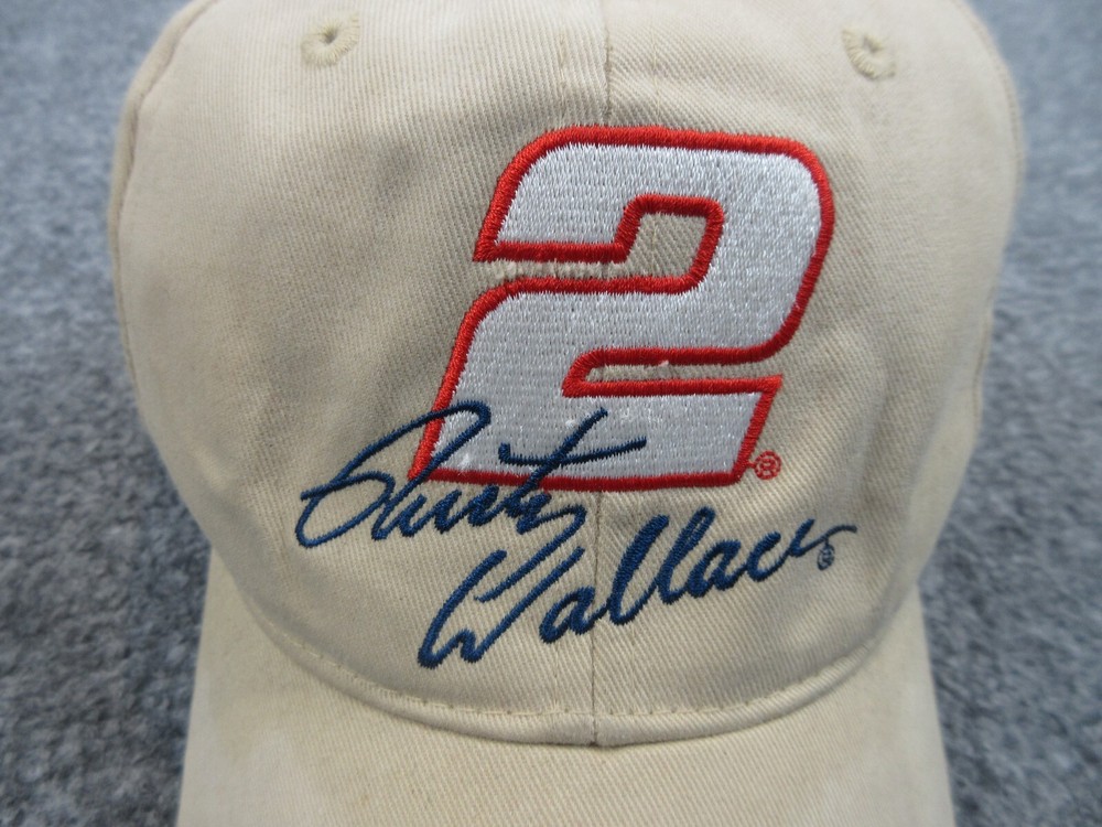 Rusty Wallace Hat Cap Strap Back Beige Nascar Racing Winners Circle