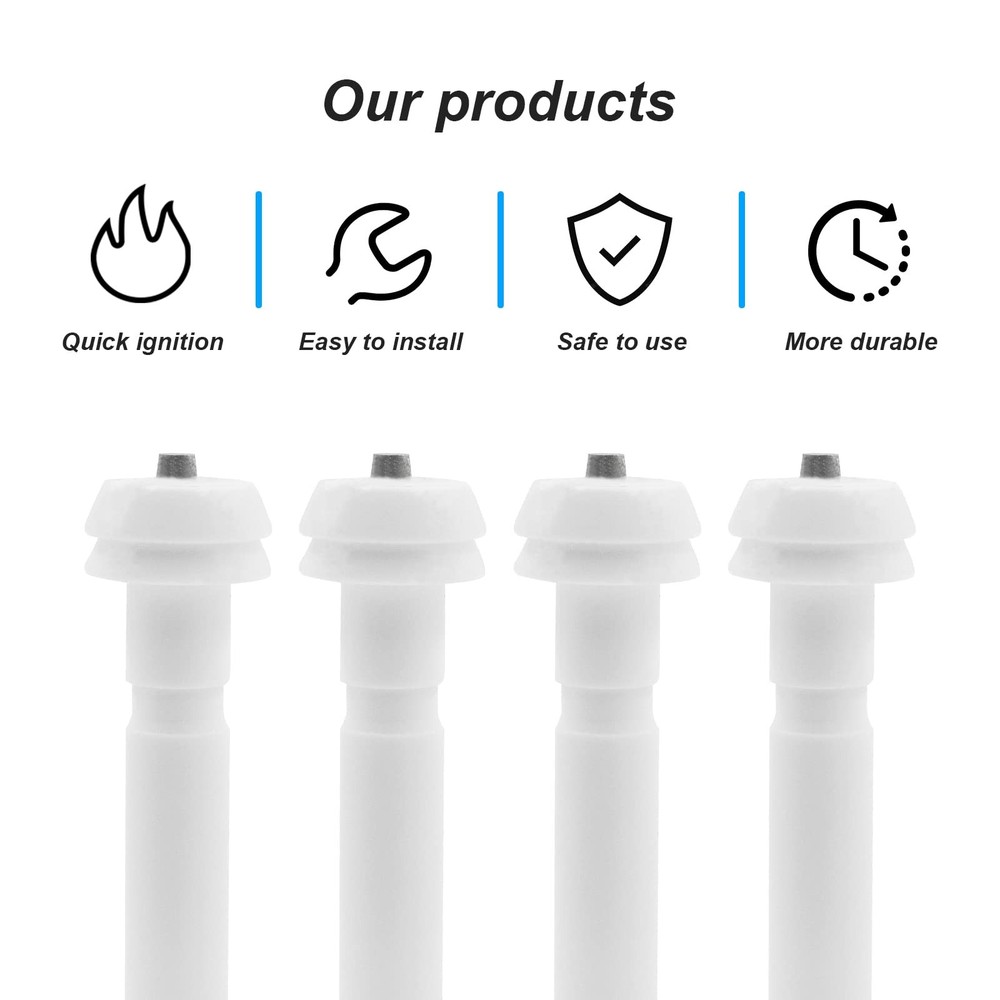 4 Pack Premium Gas Range Oven Spark Electrode Igniter Replacement for White