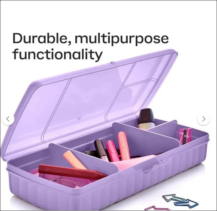 Tupperware Lunch Box Blue Container / Divided Storage Box